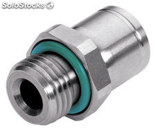 Threaded fittings push-in straight pneumatic stainless steel