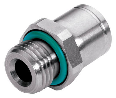 Threaded fittings push-in straight pneumatic stainless steel