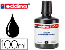 Tinta rotulador edding t-100 negro frasco de 100 ml