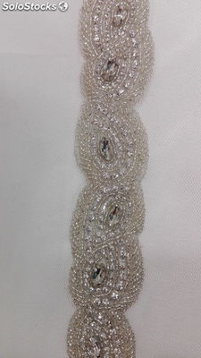 tira de strass prata