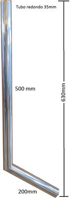 Tirador acero inoxidable en forma de L (tubo redondo 35mm)