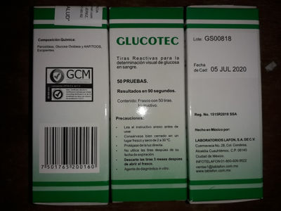 Tiras reactivas para glucosa