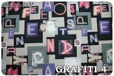 Tkanina grafiti - ciekawy wzór, idealna do obicia mebli młodzieżowych - Zdjęcie 2