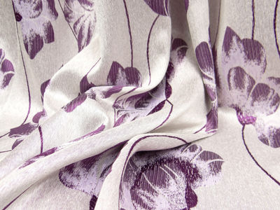 Tkanina zasłonowa kwiaty fiolet