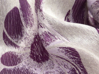 Tkanina zasłonowa kwiaty fiolet - Zdjęcie 2