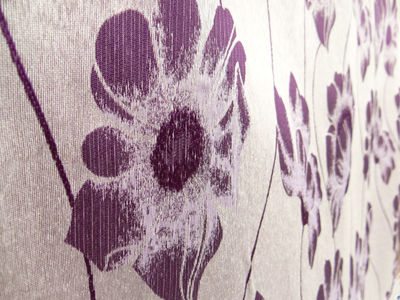 Tkanina zasłonowa kwiaty fiolet - Zdjęcie 4