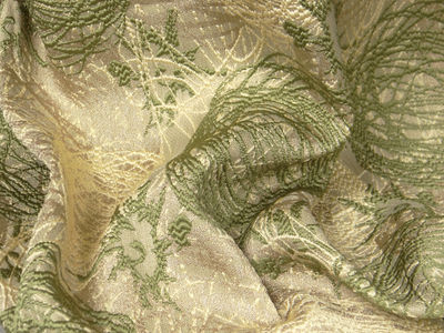 Tkanina zasłonowa nieregularne koła - zielony
