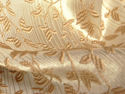 Tkanina zasłonowa ornament - liście beż - Zdjęcie 2