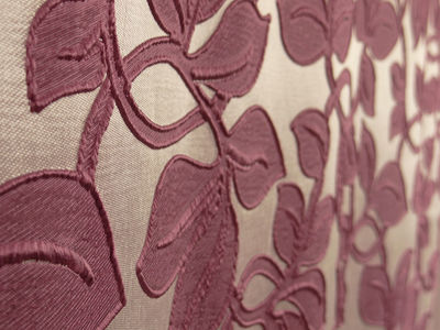 Tkanina zasłonowa ornament - liście lila - Zdjęcie 4