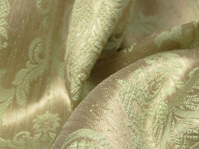 Tkanina zasłonowa ornament zielony - Zdjęcie 2