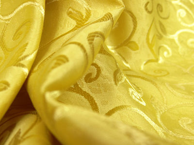 Tkanina zasłonowa ornament żółty - Zdjęcie 2