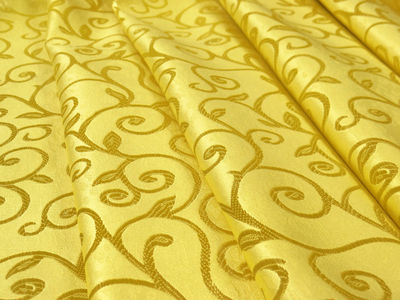 Tkanina zasłonowa ornament żółty - Zdjęcie 3