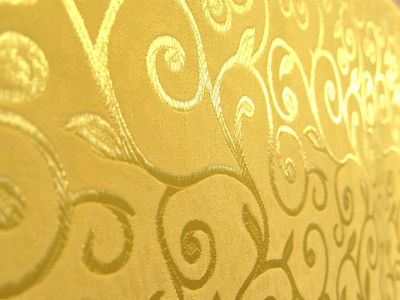 Tkanina zasłonowa ornament żółty - Zdjęcie 4