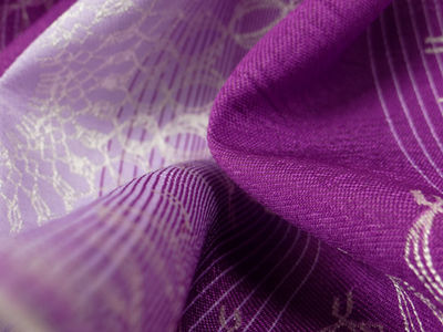 Tkanina zasłonowa rozeta fiolet - Zdjęcie 2