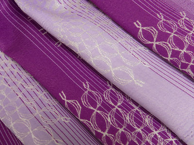 Tkanina zasłonowa rozeta fiolet - Zdjęcie 3