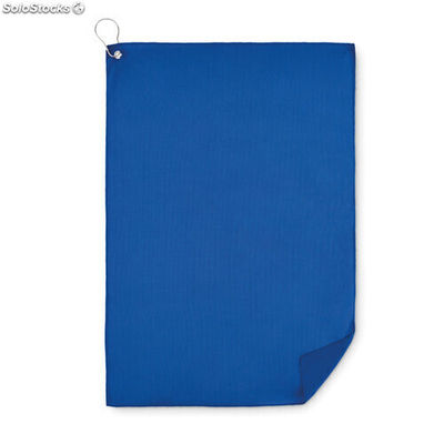 Toalha de golf RPET com gancho azul MIMO6526-04