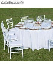 Toalha de mesa para mesas redondas com tecido premium 1,60m Blanco intenso