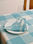 Toalha de Mesa Xadrez Azul Claro com Folho - Foto 2