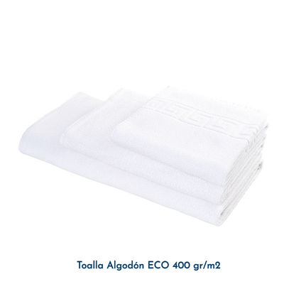 Toalla blanca greca 50 x 100 algodón ECO 400 g/m²