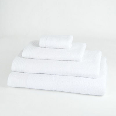 Toalla de baño blanca tocador en 30x50cm algodón 100%, 450 grs/m2