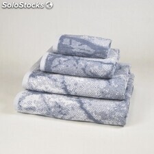 Toalla de baño gris azulón en 50x100cm algodón 100%, 500 grs/m2