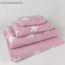 Toalla de baño rosa en 100x150cm algodón 100%, 500 grs/m2