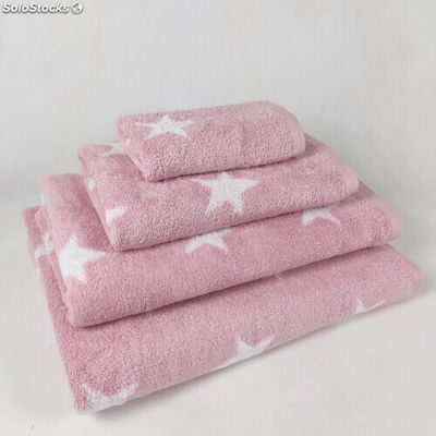 Toalla de baño rosa en 50x100cm algodón 100%, 500 grs/m2