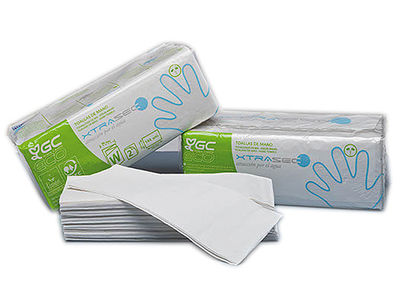 Toalla de papel mano engarzada ecologica -22,5x31 cm 2 capas -paquete con 144 - Foto 2
