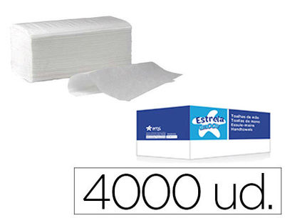 Toalla de papel secamanos amoos engarzada 2 capas 21X22 cm caja de 4000 unidades
