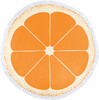 Toalla de playa redonda diseño naranja de microfibra (160 g/m2)