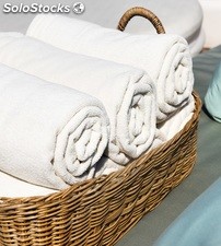 12 toallas peluquería baño Negras/blancas 100%algodón 30x50cm 400g  hosteleria