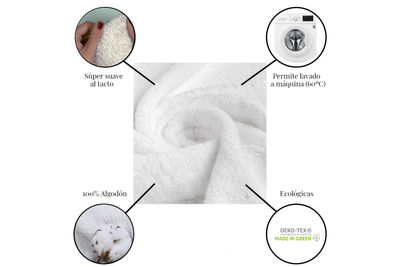 Toallas Lisas blancas 450grs 100 % algodón Rizo convencional - Foto 5