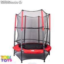 TobiToys Trampolin für Kinder 140cm 1,40 m mit Sicherheitsnetz Indoor Outdoor