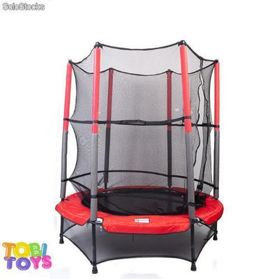 TobiToys Trampolin für Kinder 140cm 1,40 m mit Sicherheitsnetz Indoor Outdoor