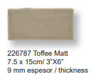 Toffee matt 7.5X15.0