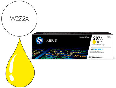 Toner hp 207a hp laserjet pro m255dw / m255nw / m282nw / m283fdn amarillo 1250