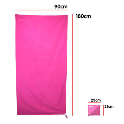 Towel Microfibre - Extra Large Pink MT-005 180cm x 90cm