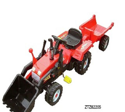 Tractor a pedales con carro y pala