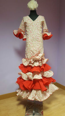 Traje vestido de flamenca niña largo - Foto 3