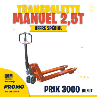 Transpalette manuel 2,5 T 1150 x 525 Pramac - Bricoland Maroc