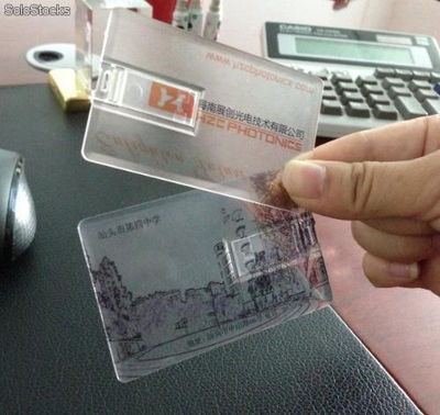 Transparente Memoria usb tarjeta de crédito / tarjeta pendrive - Foto 2