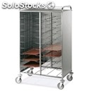 Tray trolley - mod. univ3inox - square tubular stainless steel structure cm. 2x2