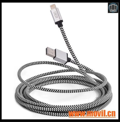 trenzado Nylon Cable cargador Cable de sincronización para iPhone 5 5s 6 7 Plus - Foto 3