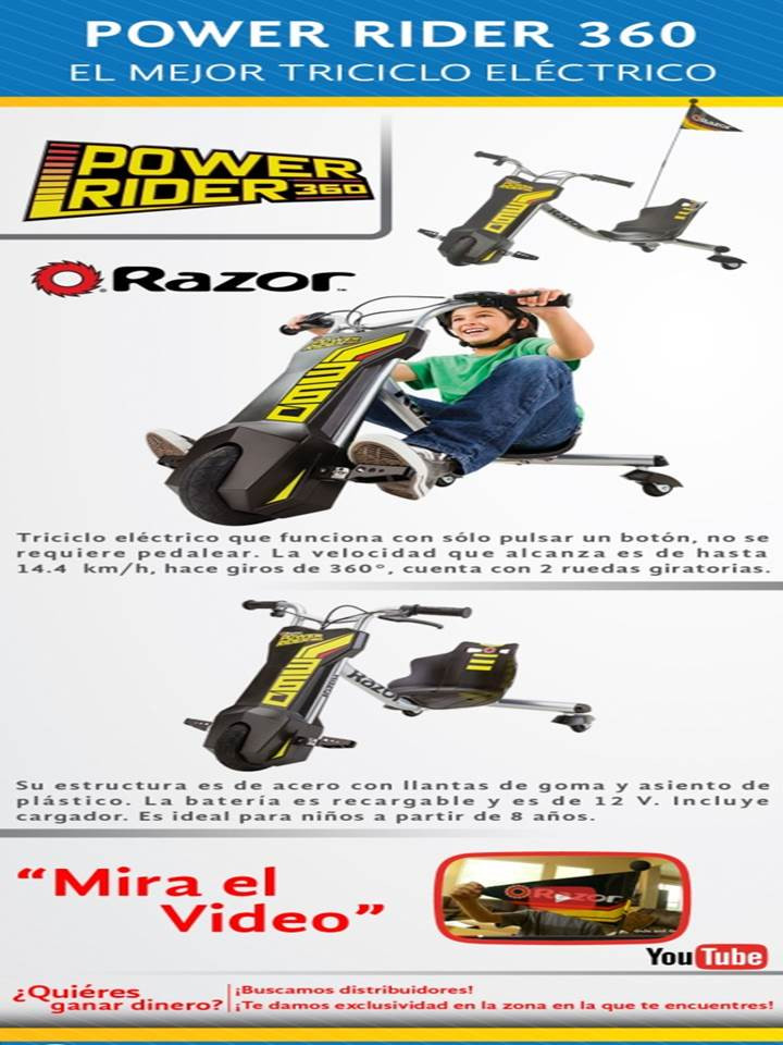Triciclo Eléctrico Razor Power Rider 360.