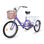 Triciclo para adultos con 2 cestas, 6 velocidades, asiento y manillar ajustable - 1