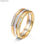 Triple ring with three different plated and made with Cubic Zirconia. - 1