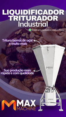 Triturador e Batedor de Barra de Açaí e Polpa de Fruta - 70L - Max Machine