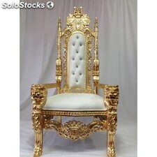 trône baroque doré lion h 180