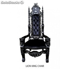 trône royal baroque noir h 180