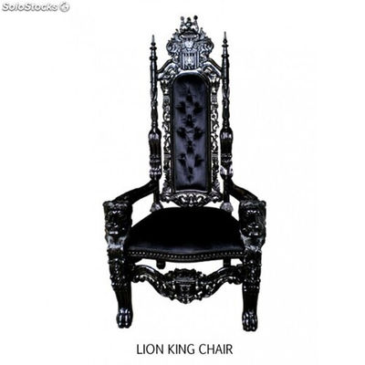 trône royal baroque noir h 180